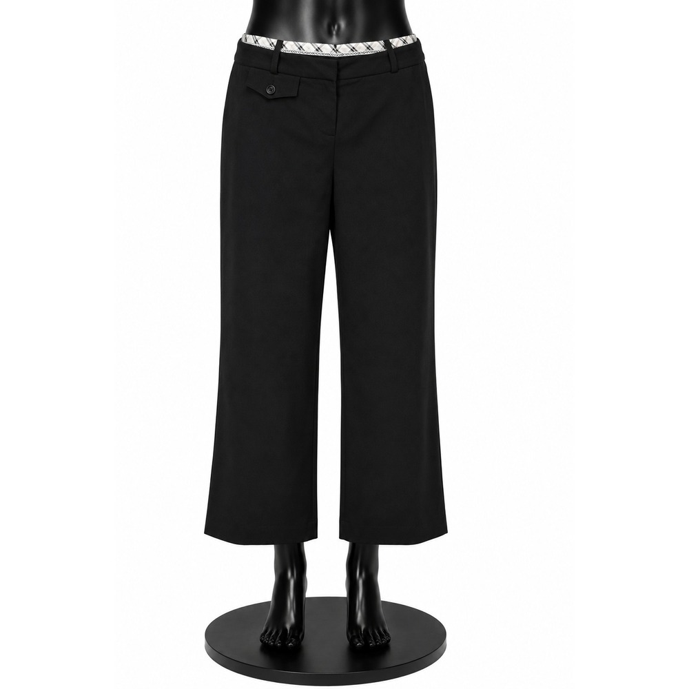 Express Womens Correspondent Capris Crops Size 2 Black Front Zipper Closure
